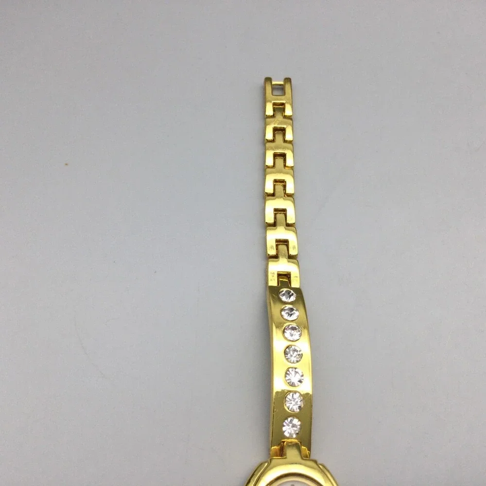 Manhattan Womens Watch 19mm MOP Dial Gold Tone Crystal Bracelet New Battery 7